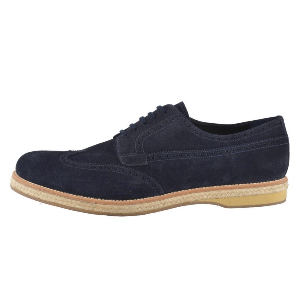 Prada Men's Nubuck Leather Oxfords Wing Tip Shoes